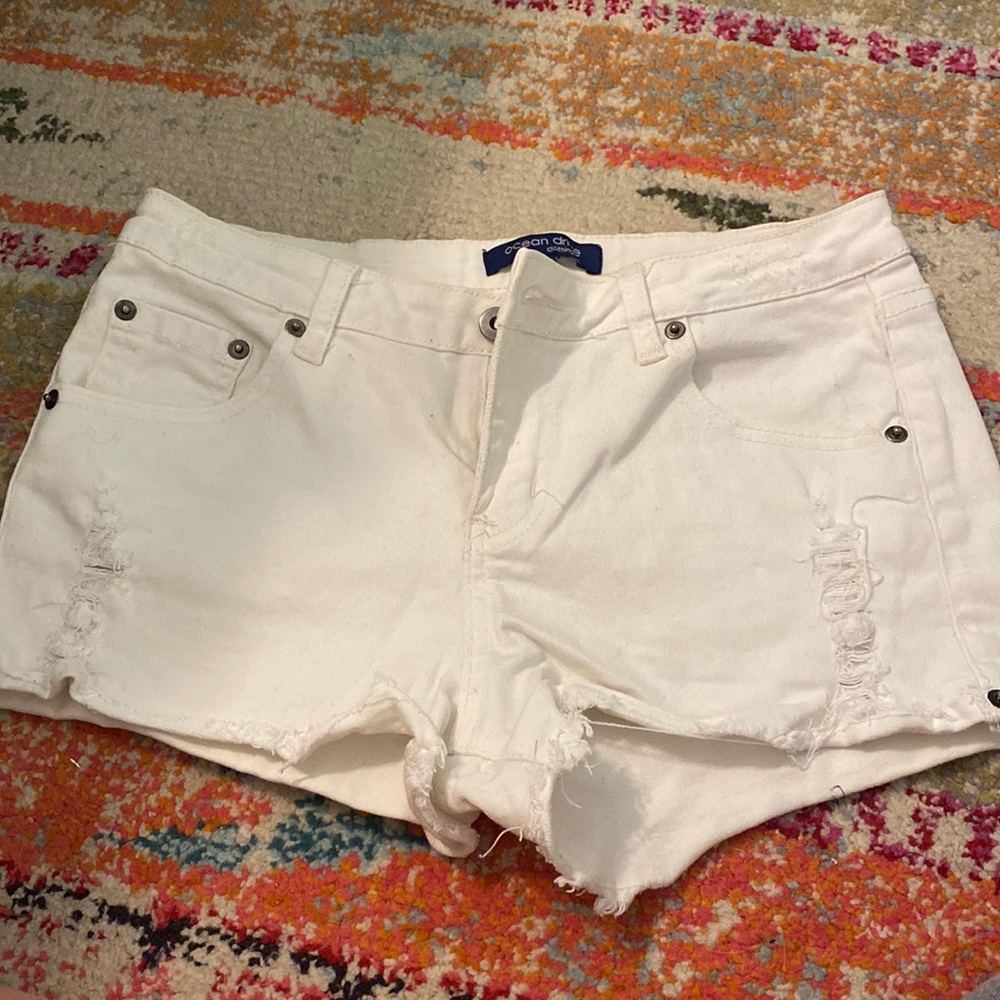 White Jean shorts
